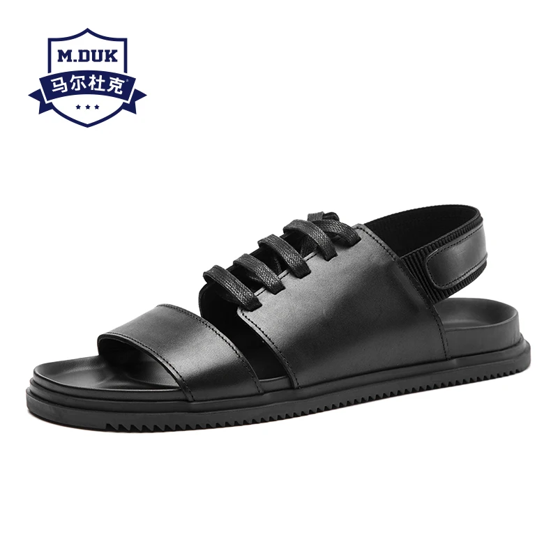 

2018 summer new Genuine Leather men's sandals Sneakers Men Slippers Flip Flops casual Shoes beach outdoor anti-skid cowhide