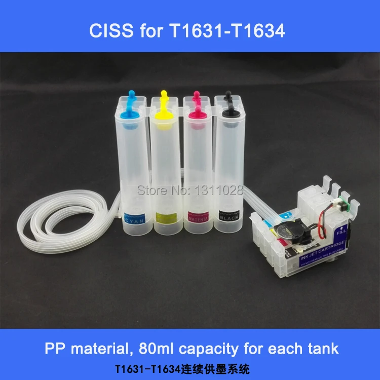 Tinta para Workforce Maneira Ciss Wf-2010w Wf-2510wf Wf-2520nf Wf-2530wf Wf-2540wf Etc. T16 T1621 T1631