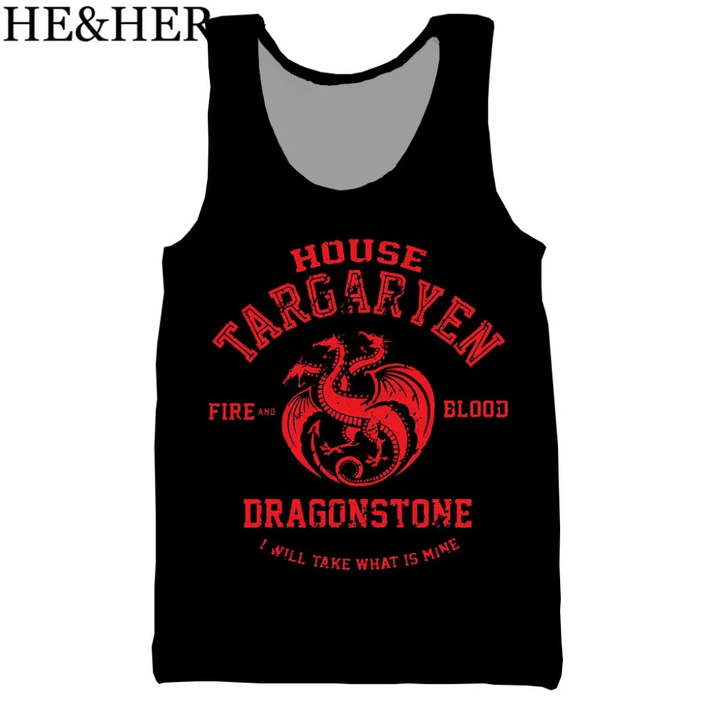 

Cool House targaryen 3D print unisex tank top men fashion summer tank top work out men women tank tops halter tank top
