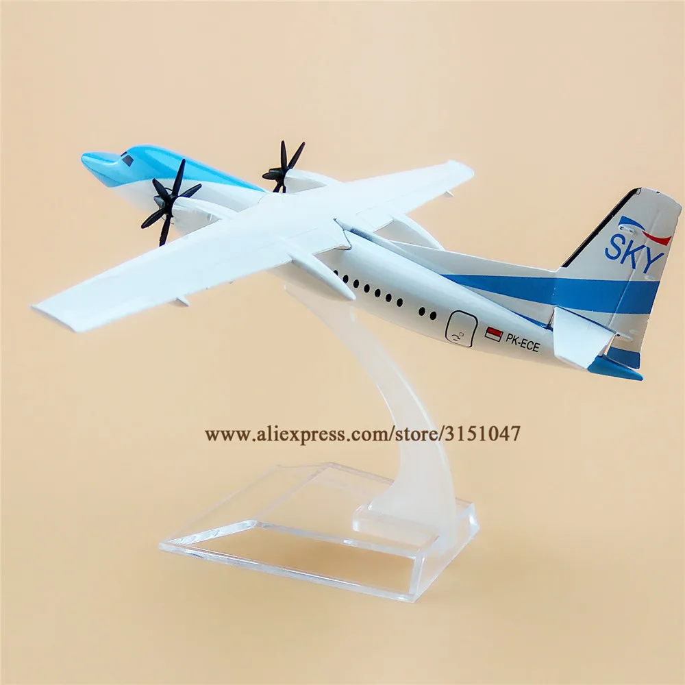 

Air Garuda Indonesian SKY FOKKER FOK F-50 Airlines Red Airplane Model Alloy Metal Model Plane Diecast Aircraft 16cm Gift