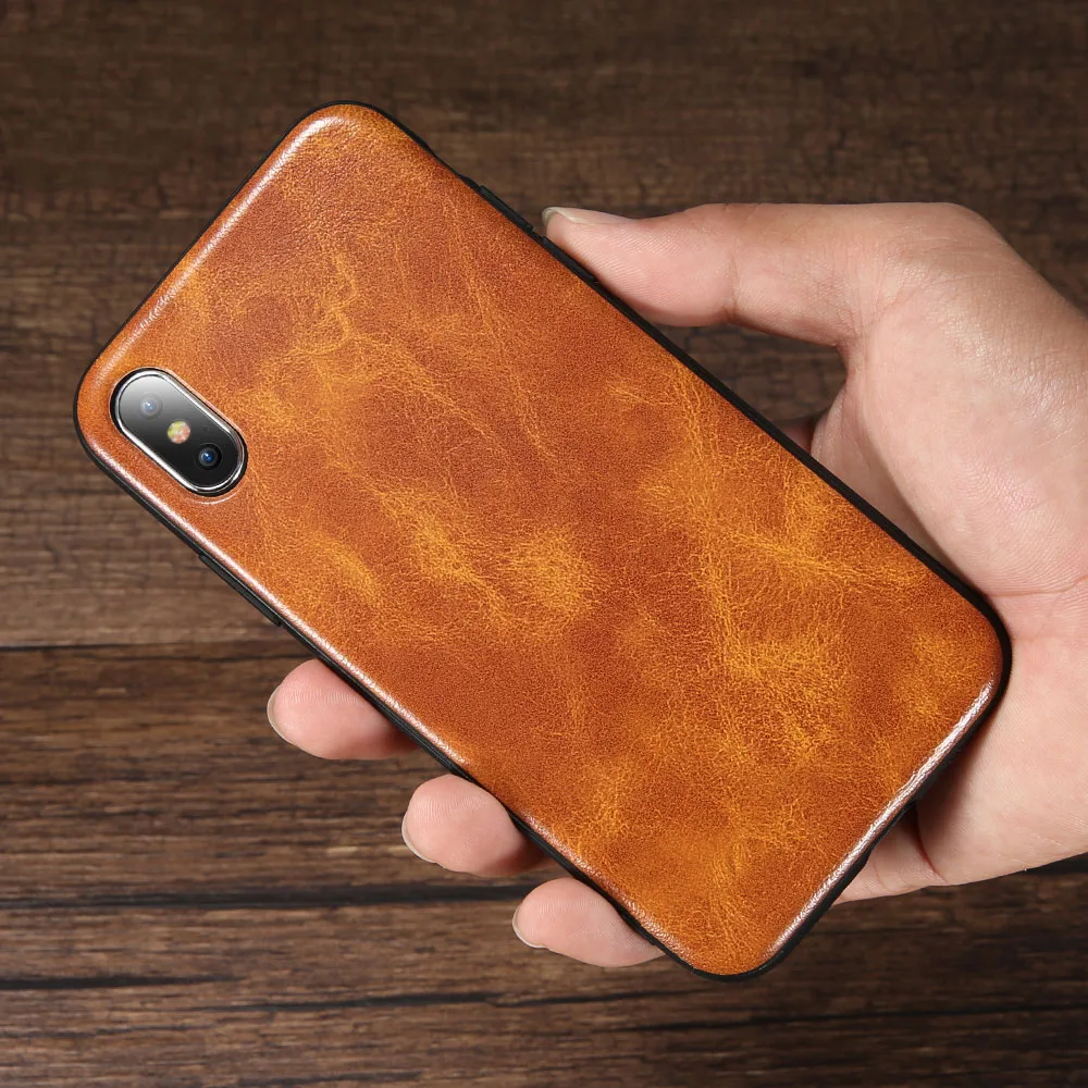 

UBERAY Luxury Leather Case Soft Silicon Cover For iPhone X XR XS Max 6 6S 7 8 Plus Phone Cases Full Protective Film Fundas Gift