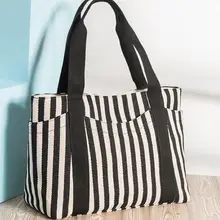Европейская и американская мода женская сумка полосатая холщовая женская сумка на плечо