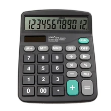 Modern Portable Office Commercial Tool (solar power + AA battery) 2in1 Powered 12 Digit Electronic Calculator with Big Button
