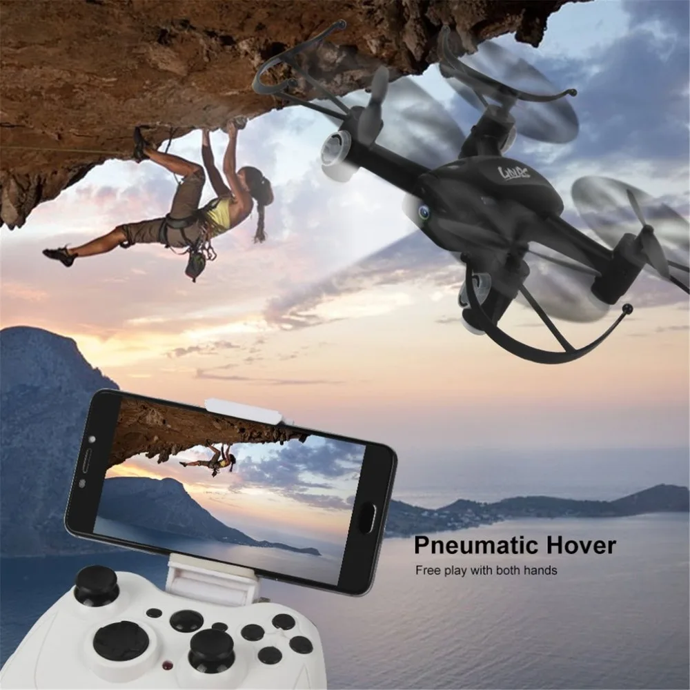 

L8HW Mini Selfie RC Quadcopter Drone with Wifi FPV Drone 720P Camera Altitude Hold Headless Mode 360 Flips Two Batteries RTF
