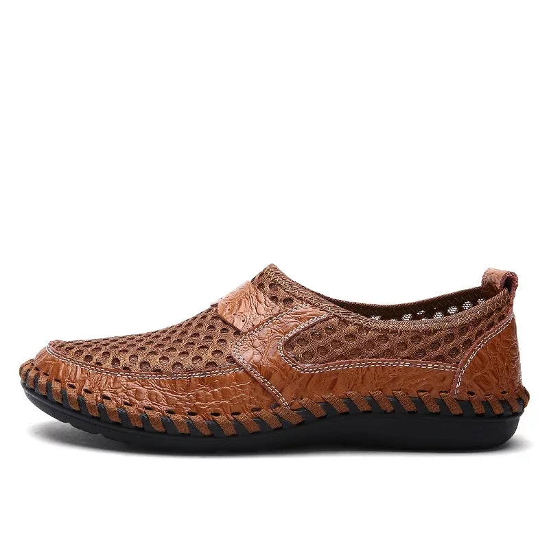 

dewbest Casual Shoes Men Summer Breathable Mesh Footwear Fashion Soft Male Outdoor Moccasins Comfortable Tennis Loafers