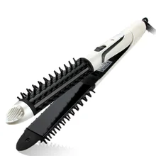 Выпрямление гофрированного железа Керамический выпрямитель для волос и бигуди для волос профессиональная щипцы для завивки волос Инструменты для укладки волос 2 в 1