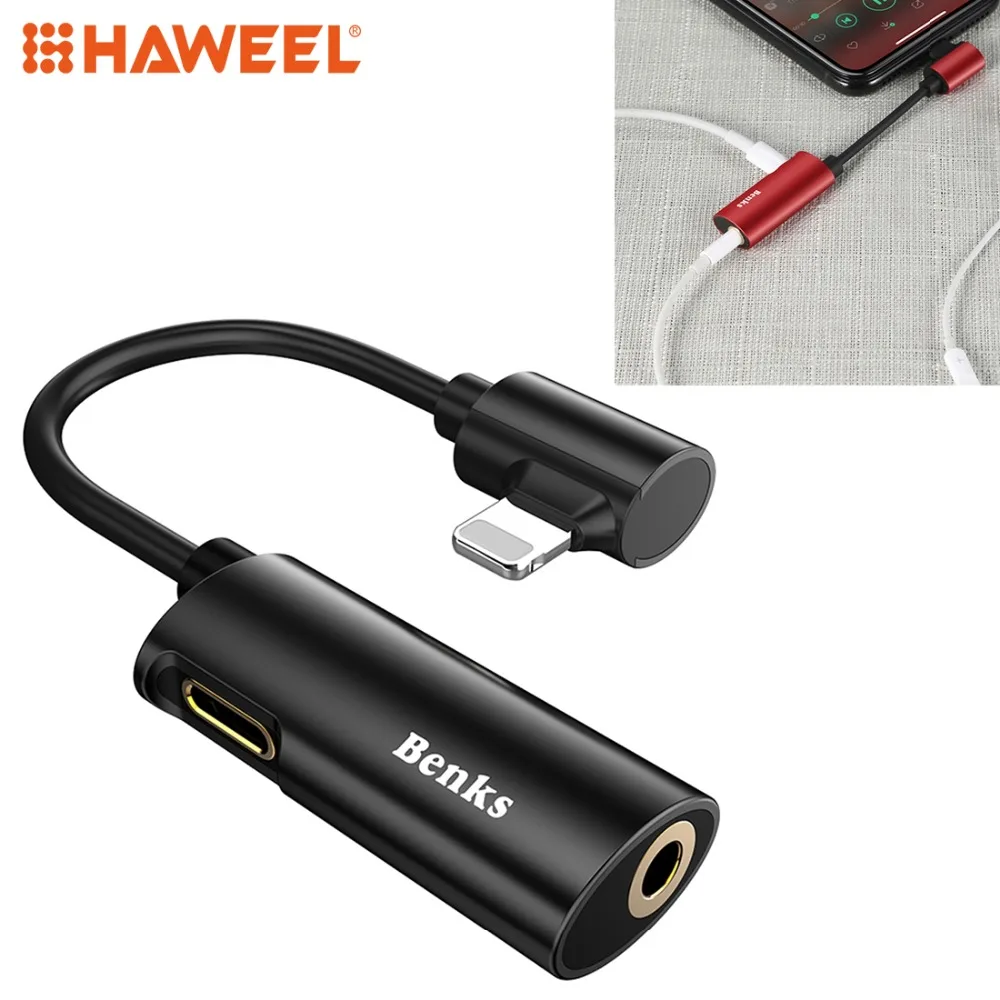 Beste HAWEEL 8 Pin Vrouwelijke + 3.5mm Jack Female naar 8 Pin Male Luisteren amp; Opladen Adapter, voor iPhone 6 amp; 6 s 6 s Plus amp; 6 Plus