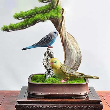 

Simulation Mini Parrot Bird Figure Animal Model Figurine Home Decor Miniature Fairy Garden Yard Statues Decoration Sculptures