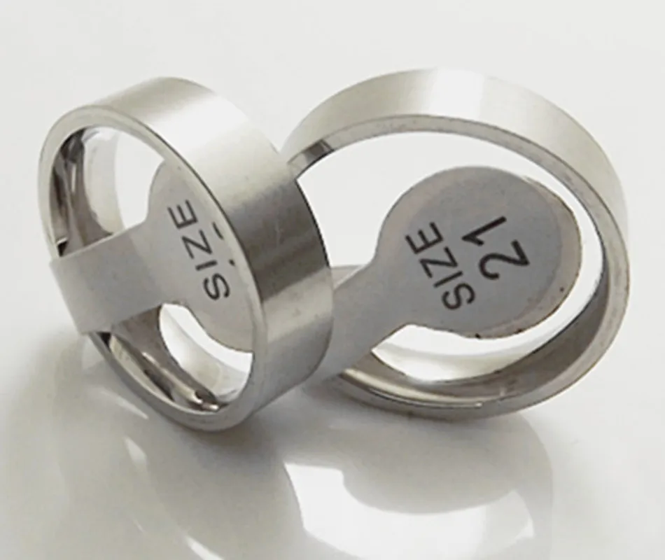 

Wholesale 6 pcs fashion 6mm silver inner arc matt stainless steel rings