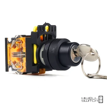 

5 PCS Push button switch Selector switch Key-operated 3-Position Latching OR Momentary Waterproof IP40 LA115-B1-11YS-FU