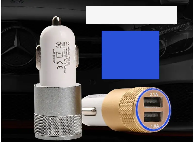 Лучший металлический двойной USB порт автомобильное зарядное устройство Универсальный 12 вольт/1~ 2 ампер для любого мобильного