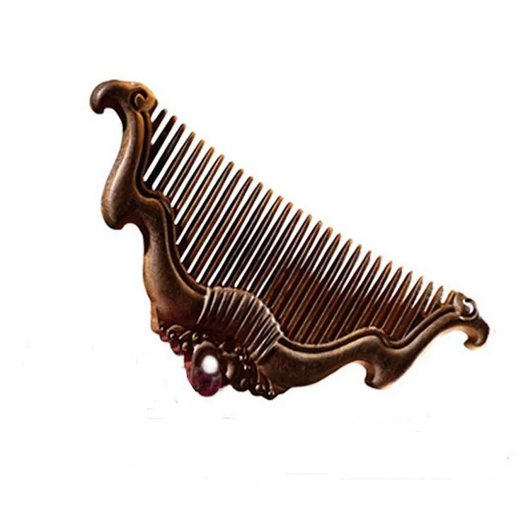 

Natural Double Carved wooden comb Handmade African purple wood hair combs upmarket gift combs for women high quality