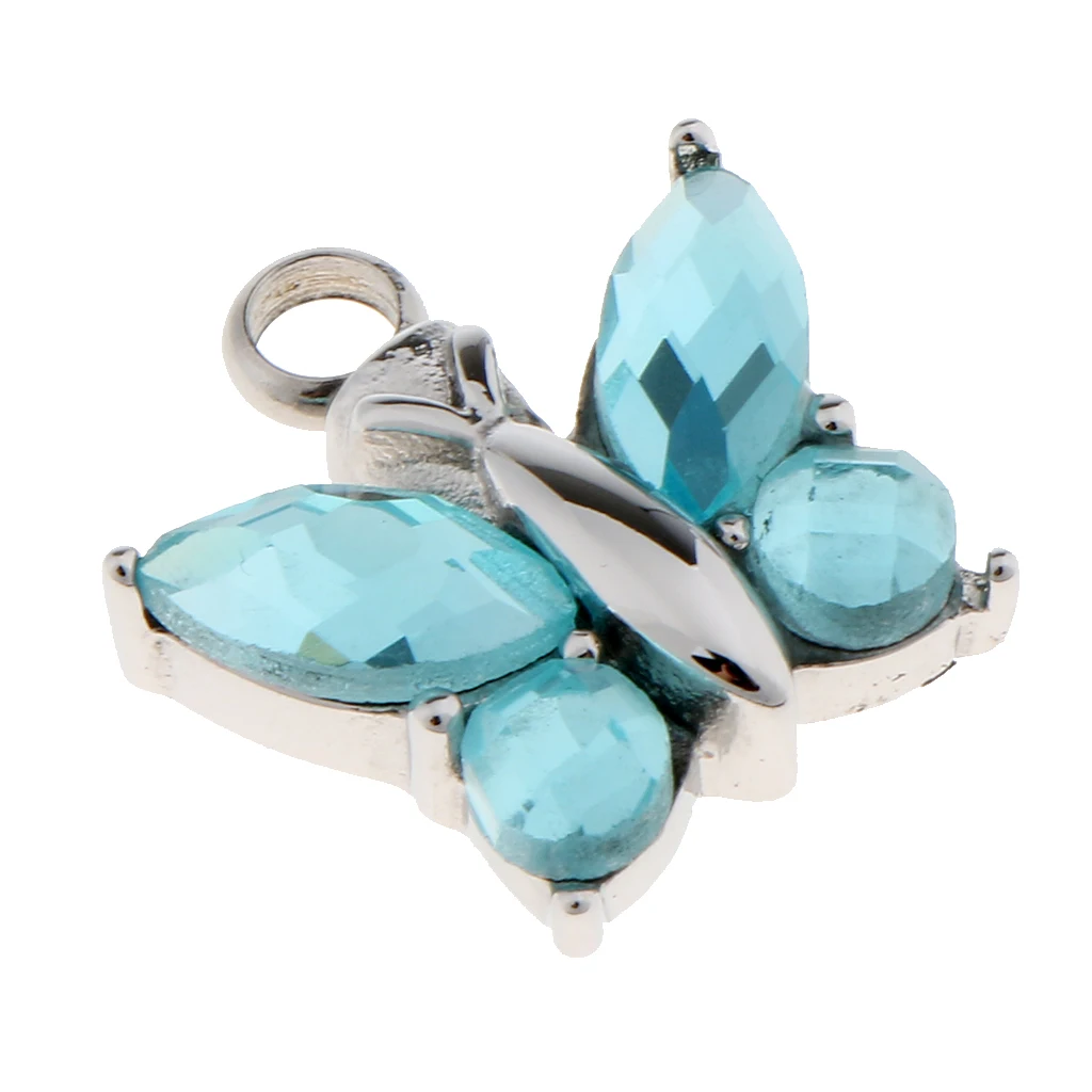 Cremation Urn Pendant for Ashes Crystal Butterfly Pendant Cremation Jewelry
