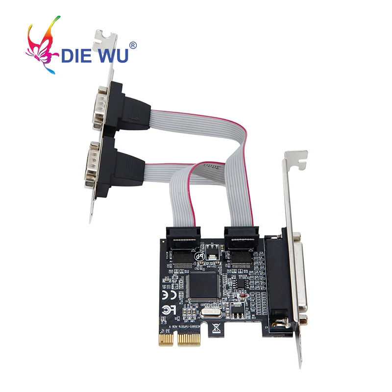 PCI E до 2 DB9 RS232 последовательный порт s + 1 DB25 параллельный адаптер порта LPT карта для