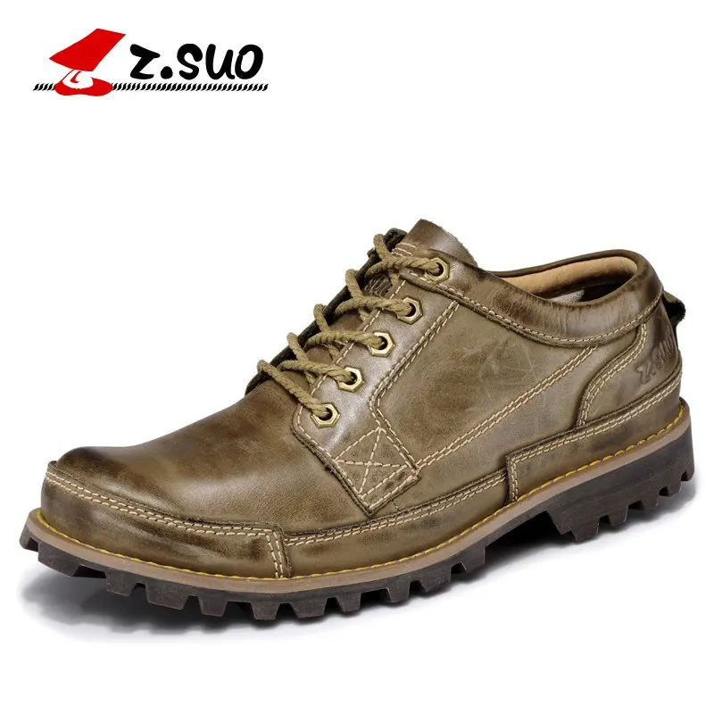 

Z.SUO Brand Men's Genuine Leather Tooling Casual Men Shoes Fashion Retro Oxfords Leather Shoes Men zapatos hombre Size:38-45