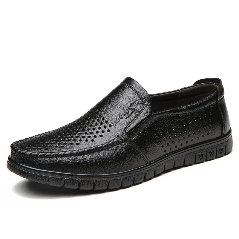 NPEZKGC Spring Summer Men Shoes Men's Leather Loafers Non-slip Casual Middle-aged Wear-resistant Soft Bottom Business Shoes Man NPEZKGC Spring Summer Men Shoes Men's Leather Loafers Non-slip Casual Middle-aged Wear-resistant Soft Bottom Business Shoes Man