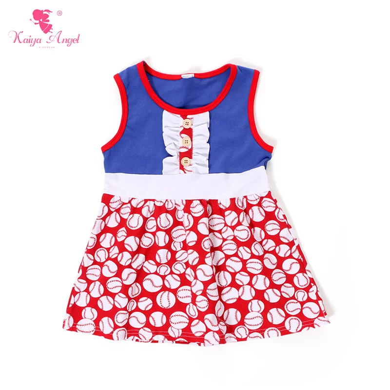 Baseball Girls Dress Kids Girls Clothes Summer Toddler Girl Dresses