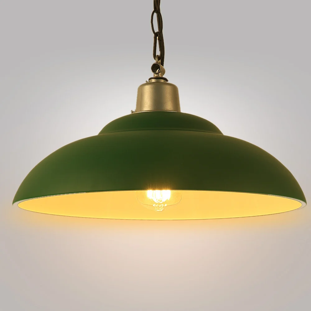 Groene industriële edison opknoping lamp vintage hanger e27 grote lichtpunt moderne deksel hanglamp grotechina