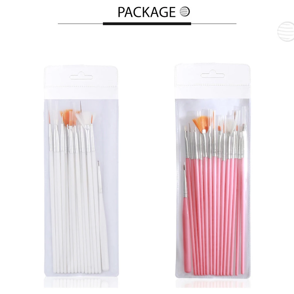 15pcs/set UV Gel Brush Liner Painting Pen 3 colors Manicure Gel Brush Nail Art Gradient Painting Drawing For Gel Nail Polish