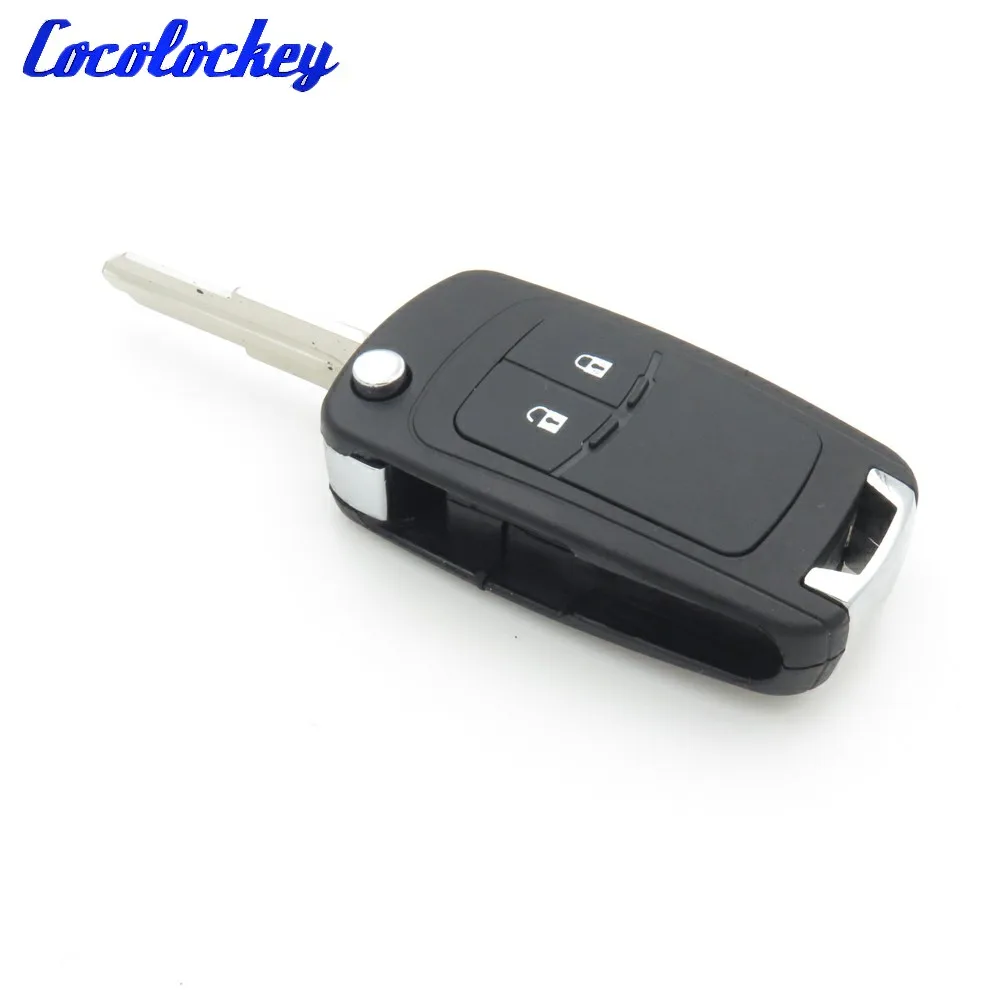 

Cocolockey Folding 2Buttons Flip Remote Car Key Shell Fit for CHEVROLET Spark Car Replacement Blank Key Fob 2 Buttons no logo