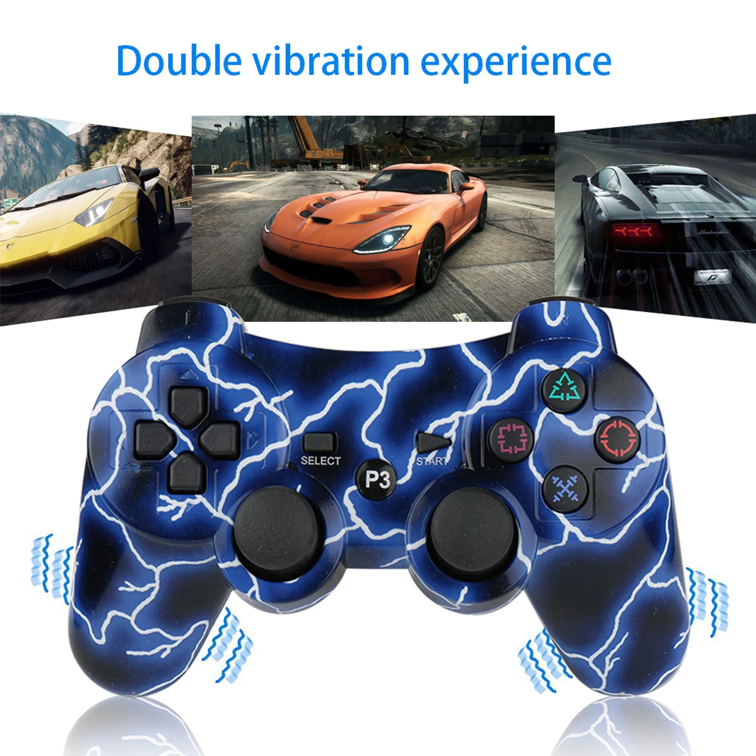 Портативный беспроводной Bluetooth контроллер Bevigac Double Shock геймпад джойстик для Sony