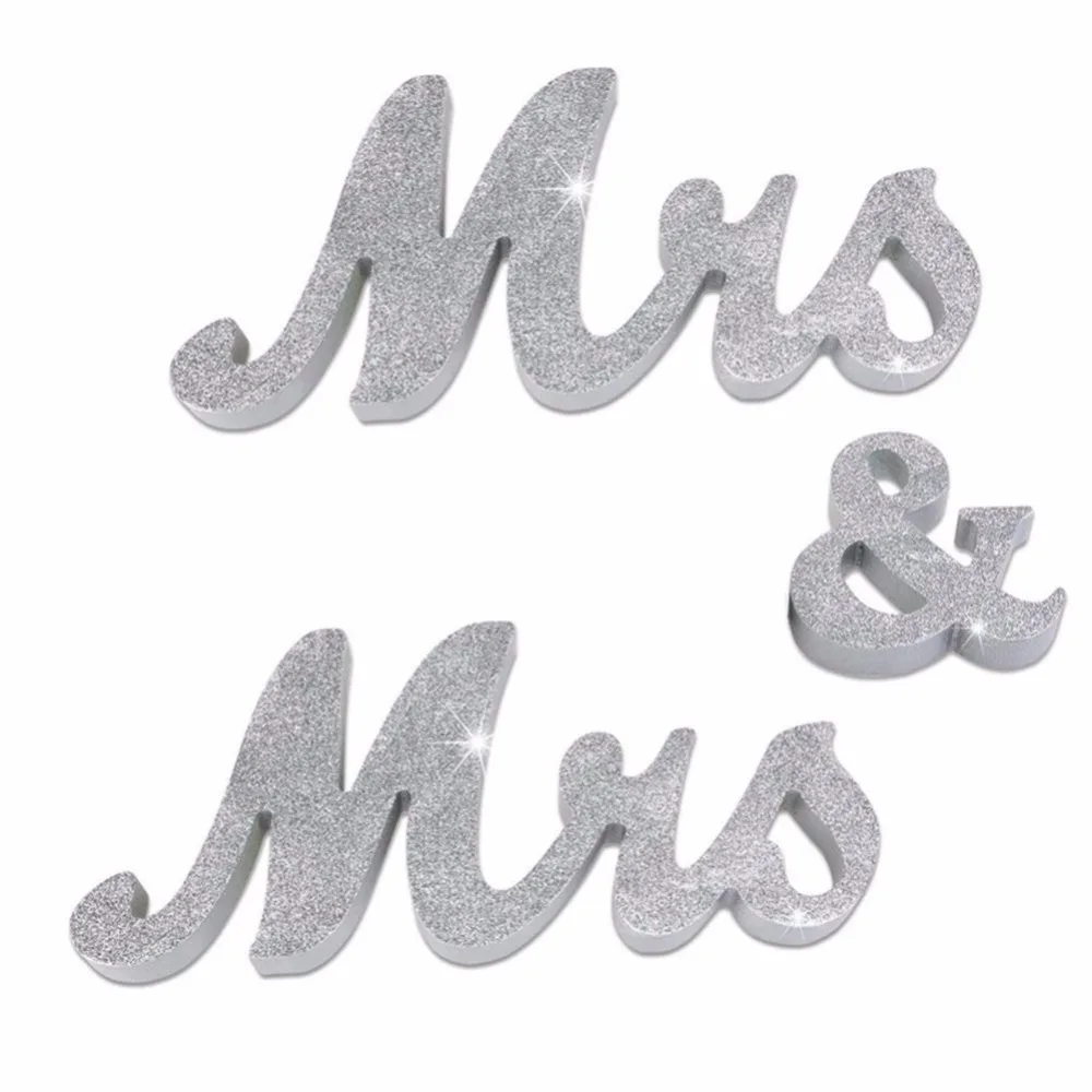 Свадебная вечеринка Mr& Mr/Mrs& Mrs Деревянные Буквы Знак Свадебные украшения для праздничного стола подарки влюбленным фото реквизит
