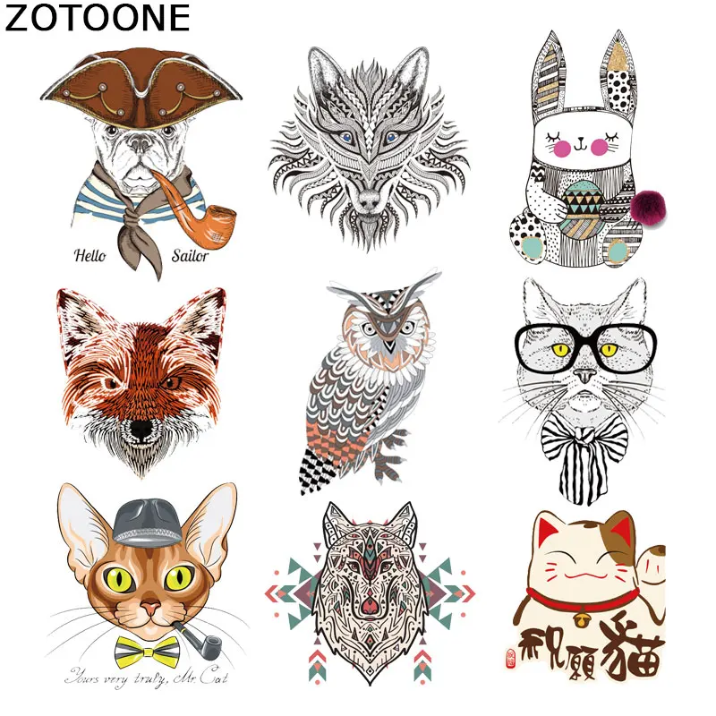 

ZOTOONE Patch Heat Transfers for Clothes Applique Clothes iron on Transfers for Clothing Animal Patches Stickers Application E