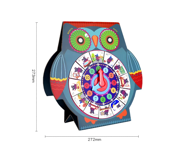 Магнитный Настольный календарь с животными, часы с погодным сезоном, игровая доска с совой для детей, Обучающие Развивающие игрушки
