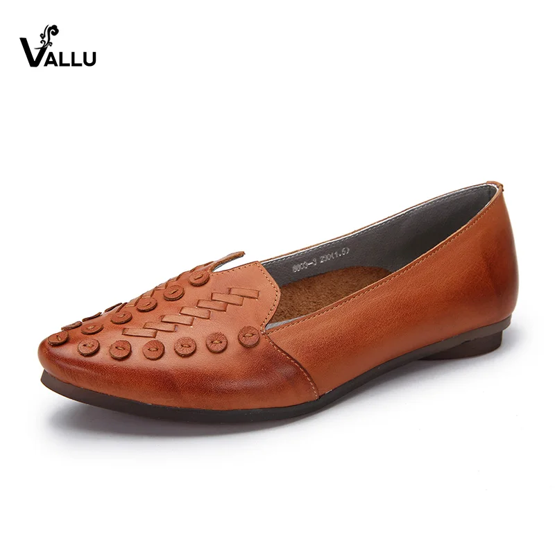 VALLU/обувь ручной работы в винтажном стиле женская обувь на плоской подошве мягкие удобные женские балетки из натуральной кожи с острым носком без застежки