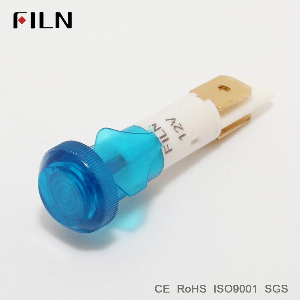 FILN 220 В световой индикатор 10 мм пластиковая сигнальная лампа красный желтый синий