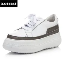 {Zorssar}/Новинка года; женские кроссовки из натуральной коровьей кожи; повседневная обувь на плоской подошве; женская обувь на платформе; уличная прогулочная обувь