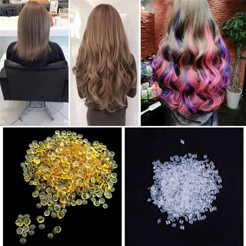 

Hair extension tool clip New 100g Clear Yellow Hot Melt Rubber Glue Nail Tip for Fusion Hair Extensions P#BB dropship