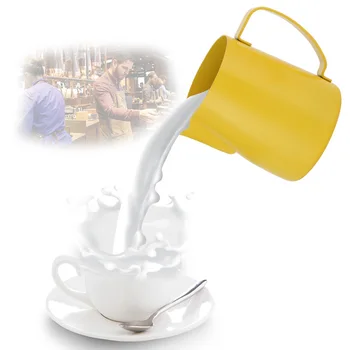 

RSCHEF 1 pcs Long beak coffee latte cup stainless steel pull pot mouth cylinder espresso cup