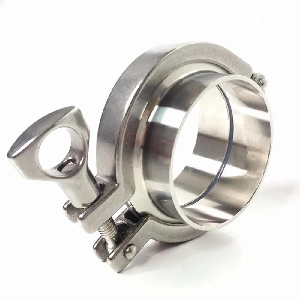 

A Set 38 51 63 76 89 102 Pipe O/D Sanitary Tri Clamp Weld Ferrule + Tri Clamp + Silicon Gasket 304 Stainless Steel For Homebrew