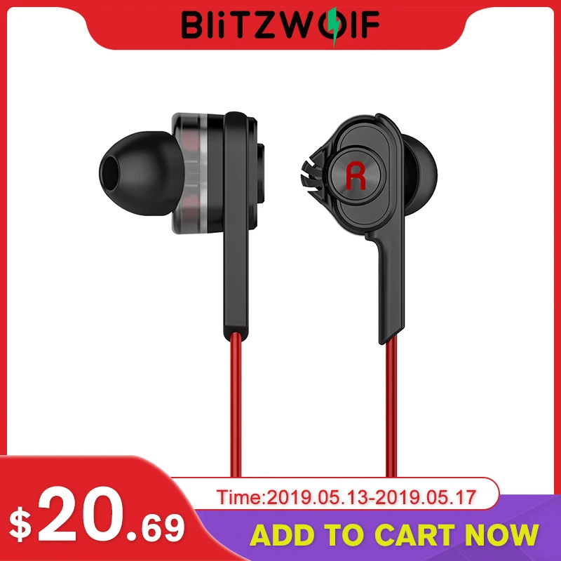 BlitzWolf 3.5mm Wired Earphone With Mic In-ear Earbuds Earphones With Microphone Universal For Samsung For iPhone 6s Smartphone