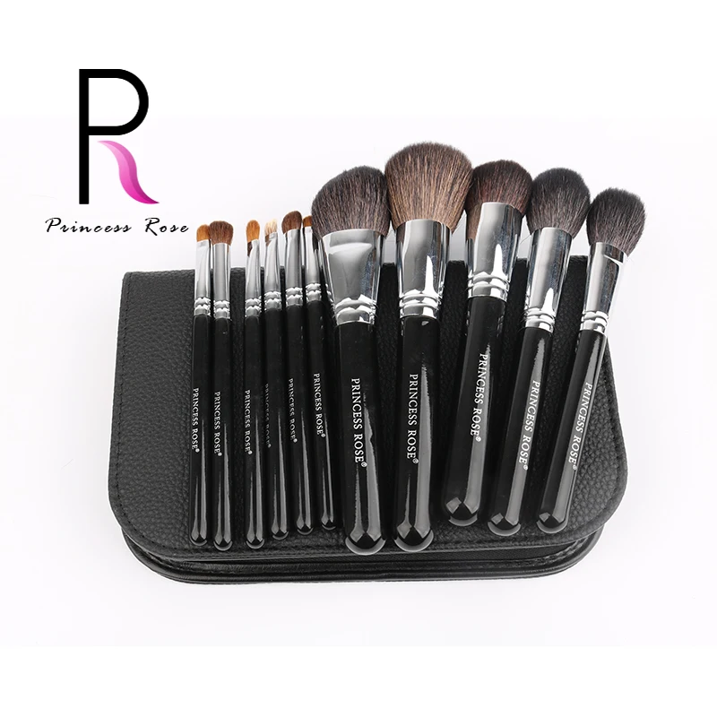 

Princess Rose 11PCS Makeup Brushes set Professional with Case Soft Powder Function Eyeshadow Make up Tool Kit Goat Hair Brushes