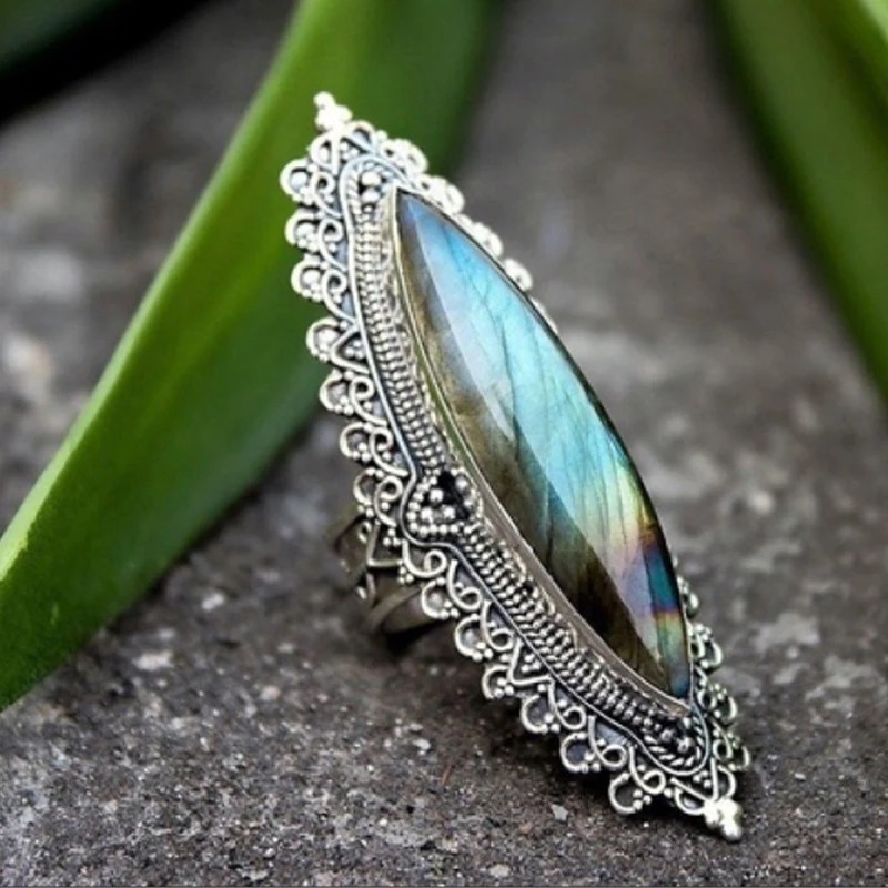 

Shell Marble Line Drop Shaped Lady Elegant Noble Ring For Woman Jewelary Wedding Engagement Gifts