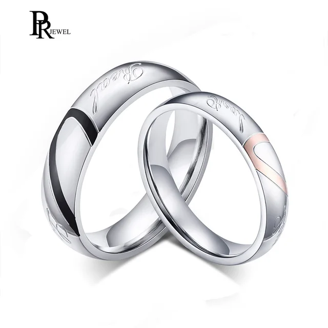 His And Her Stainless Steel Heart Shape Matching Set Real Love His And Her Stainless Steel Heart Shape Matching Set Real Love S Wedding Band