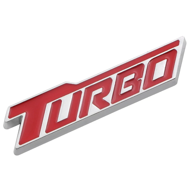 3D наклейки для стайлинга автомобилей, металлическая эмблема Turbo, задний значок задней двери для Ford Focus 2 3 ST RS Fiesta Mondeo Tuga Ecosport Fusion - Название цвета: Silver red