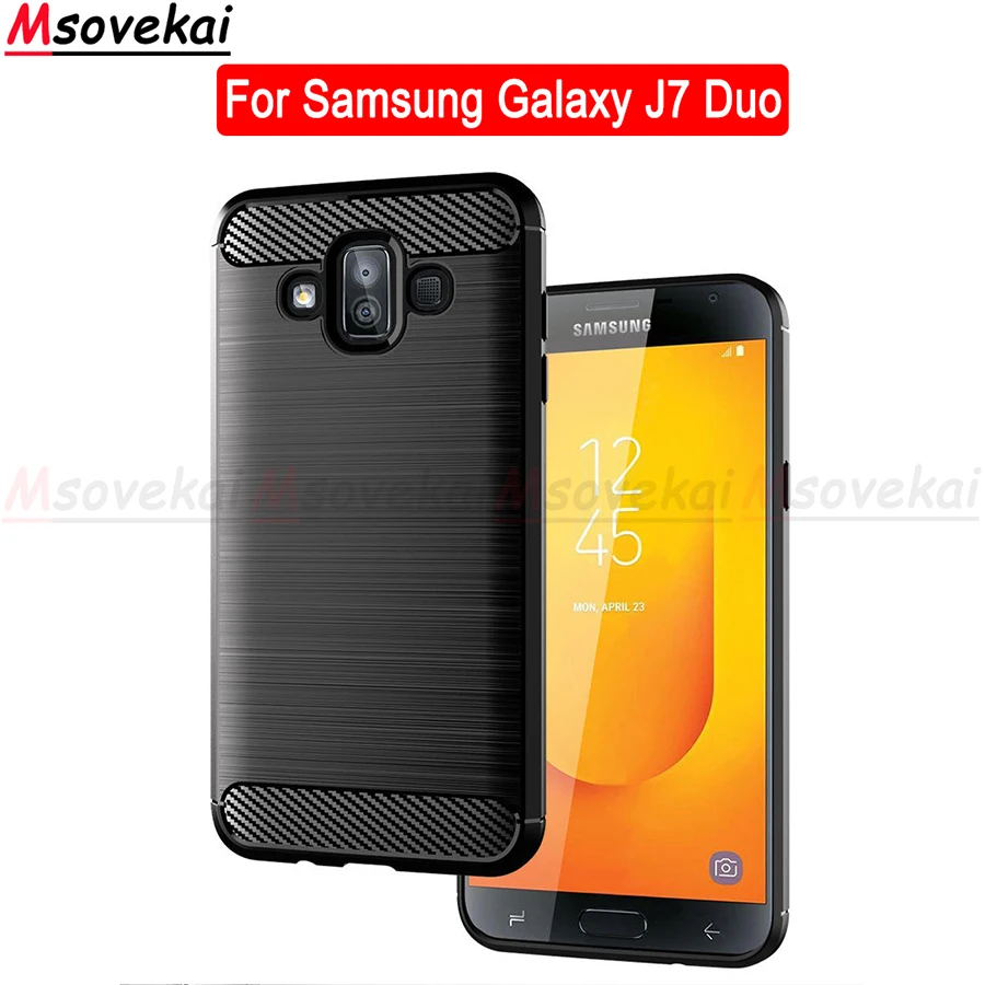 

Silicone Case for Samsung Galaxy J7 Duo Cover For J7 Duo Case Soft Carbon Fiber Back Cover Bumper Phone case For Galaxy J7 Duo