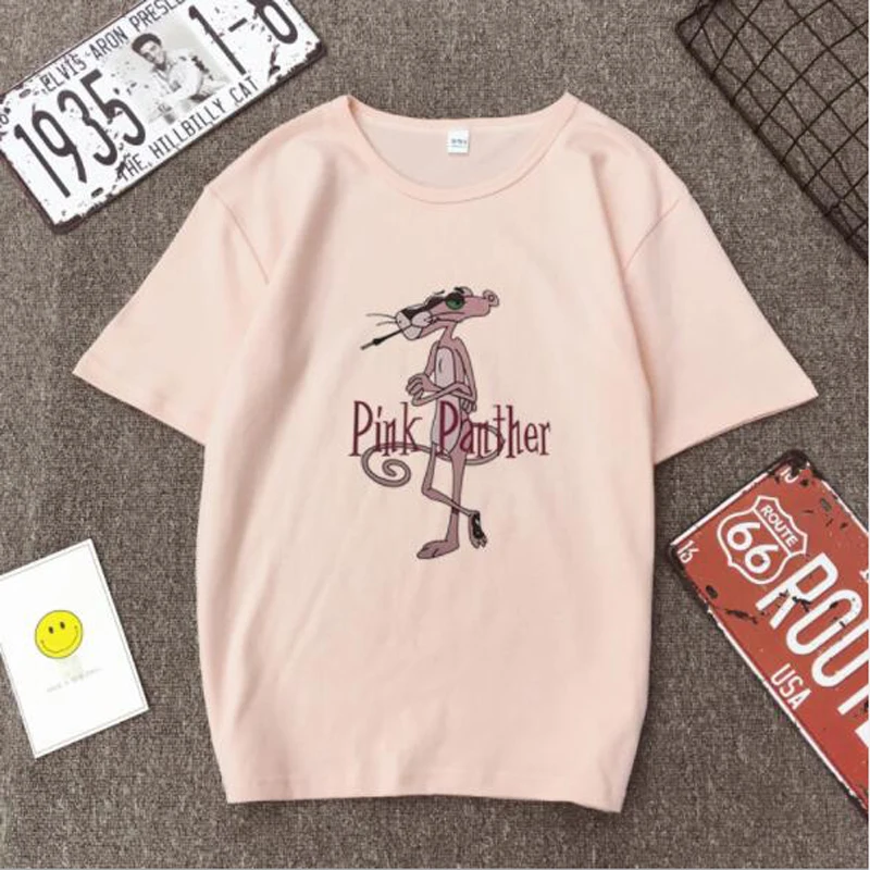 

Cute Cartoon Print T shirts Women Spring Summer Short Sleeve O Neck Cotton Spandex Tshirt Femme Casual Loose T-shirt Woman