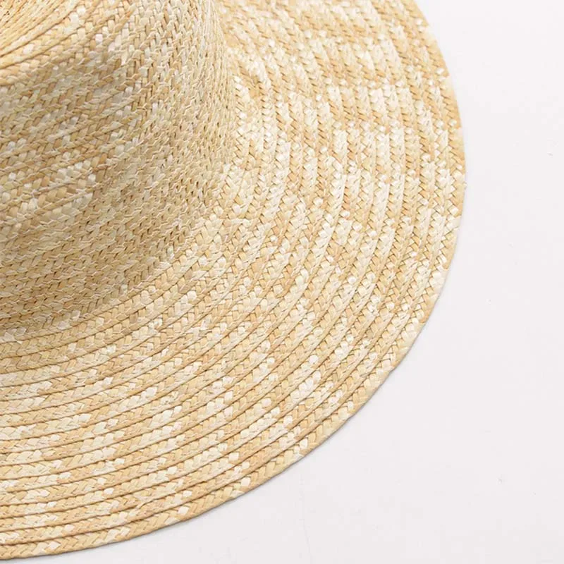 Мужская и женская летняя джазовая шляпа, вязаная крючком, пшеничная соломенная шляпа, самодельная, ручная работа, миллинери, основа, фетровая шляпа, Панама, Пляжная, УФ-шляпа от солнца