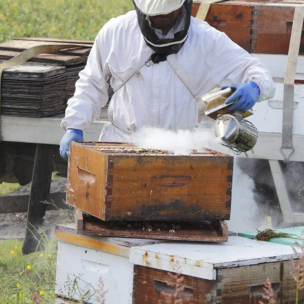 Медовый Хранитель окуриватель для пчелиного Роя из нержавеющей стали с тепловой защитой пчеловодства оборудование тепловой защиты хорошо для успокаивания пчел