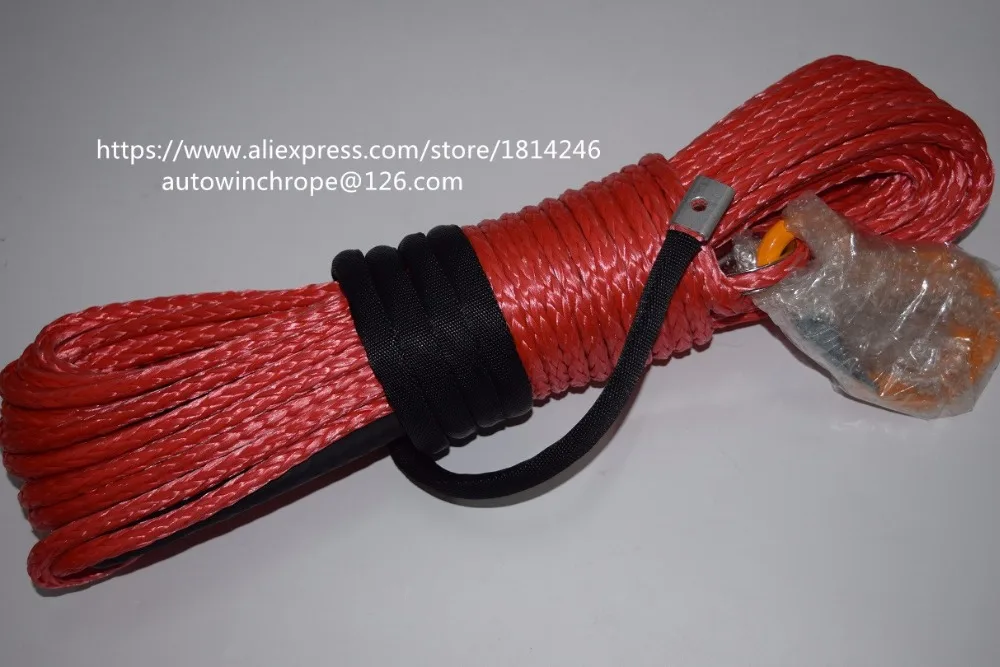 Red 8mm*30m Synthetic Rope,ATV UTV SUV Winch Line,Off Road Rope,Towing