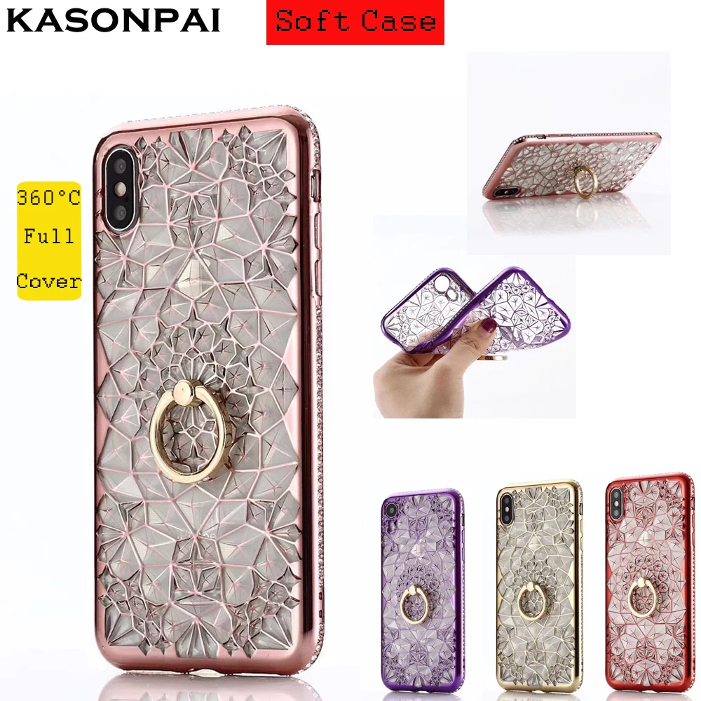Чехол KASONPAI со стразами для iPhone XS MAX чехлы 7 XR X 6 6S 8 Plus мягкий чехол подставка с