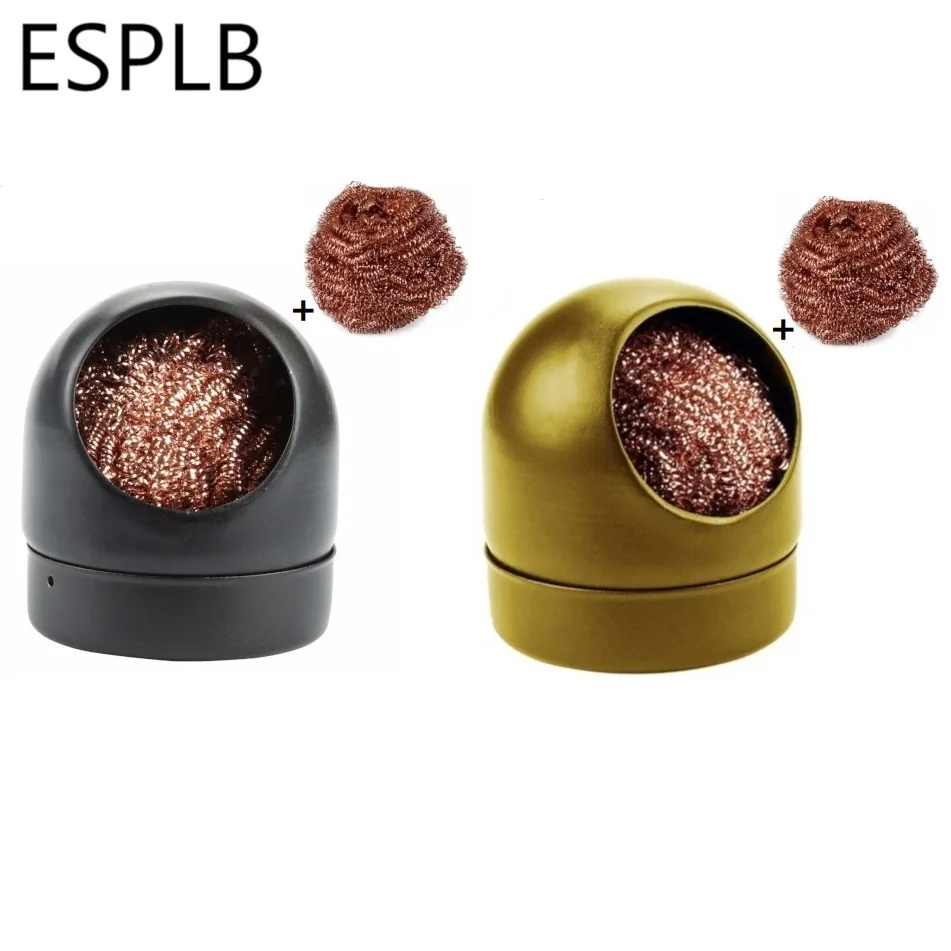 

ESPLB Black/Gold Welding Soldering Solder Iron Clip Cleaner Cleaning Steel with Sponge and Holder