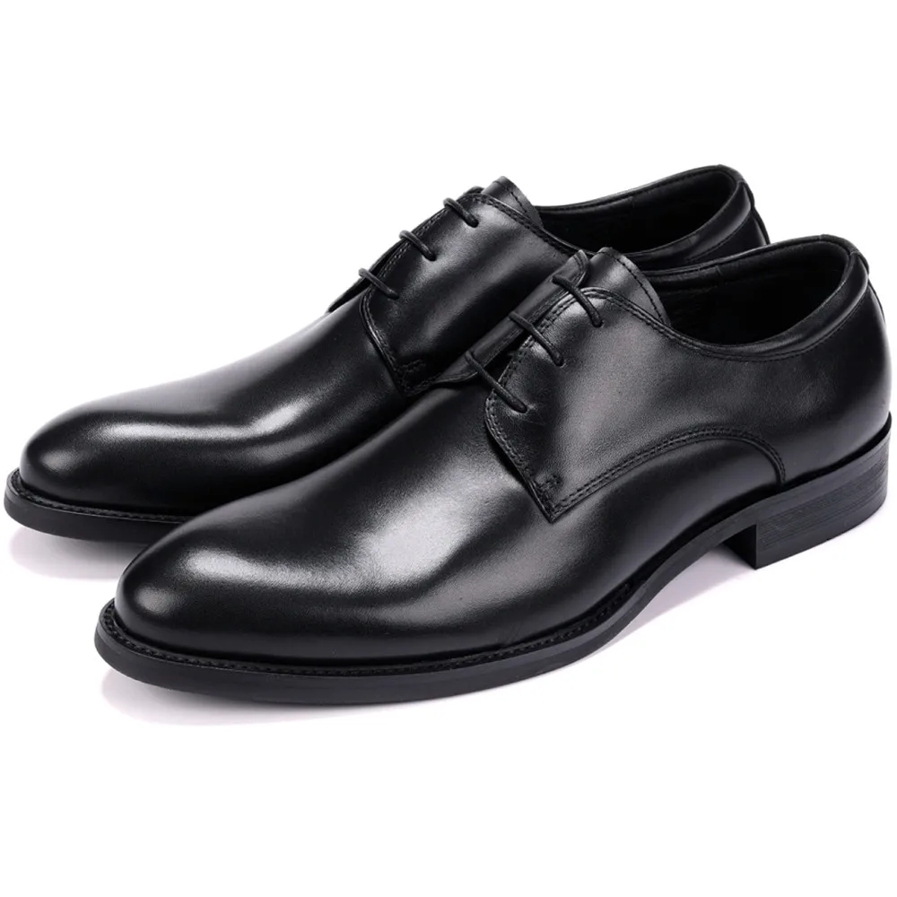 

Fashion Derby Mens Dress Shoes Genuine Leather Business Shoes Male Formal Wedding Groom Shoes