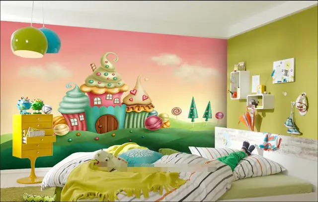 Room Wallpaper Custom Mural Non Woven Picture Dream Ice Cream Room Wallpaper Custom Mural Non Woven Picture Dream Ice Cream Castle Children Painting Photo Wall Murals