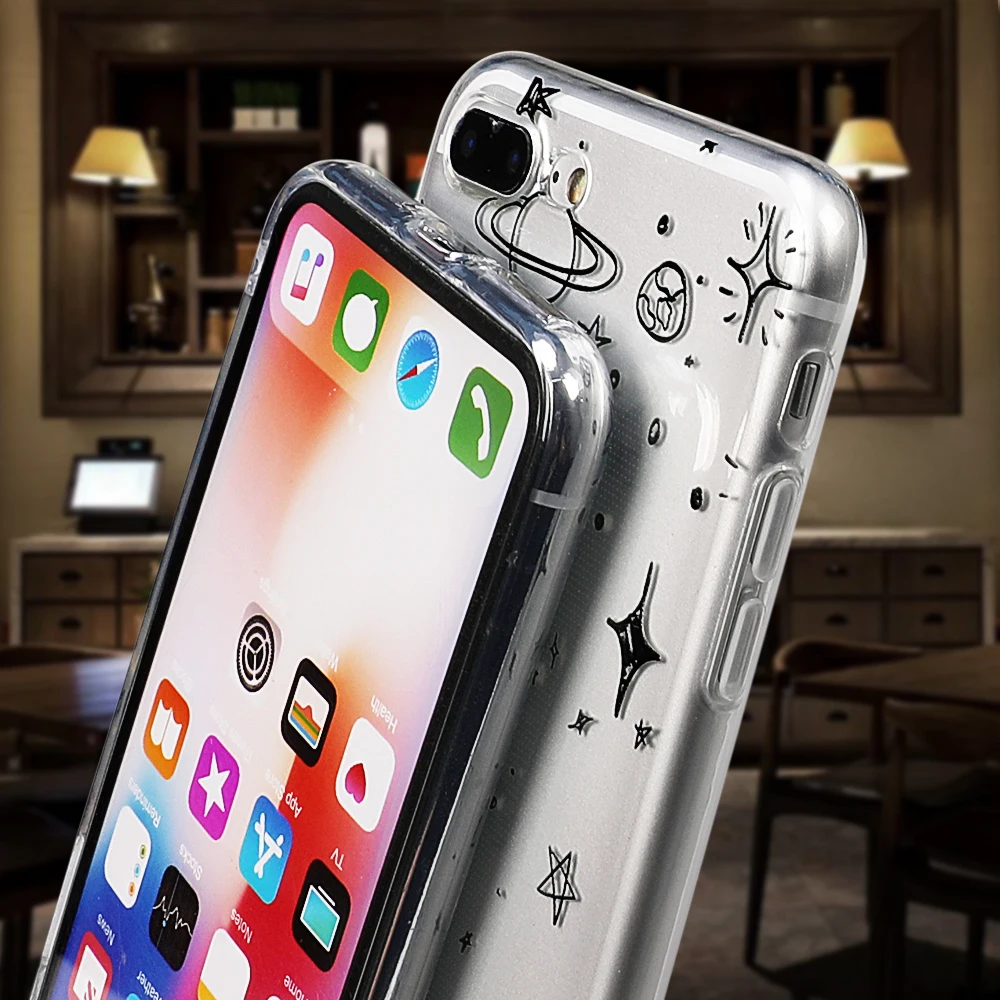 LOVECOM астронавт звезды планета Мягкий ТПУ чехол для телефона для iPhone 11 Pro Max XR XS Max 6 6S 7 8 Plus X Телефон задняя крышка Coque