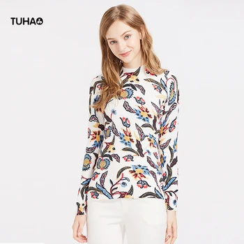 

TUHAO Fashion Printed Sweaters Long Sleeved Knitted Pullover Female Autumn Winter Slim Casual Tops Pull Femme TH1910